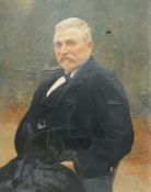 B. Lemeunier, oil on canvas, Half length portrait of a seated gentleman, signed and dated '93, 91