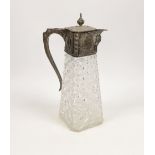 A Victorian silver mounted cut glass claret jug, Mappin & Webb, London, 1874, height 27.1cm.