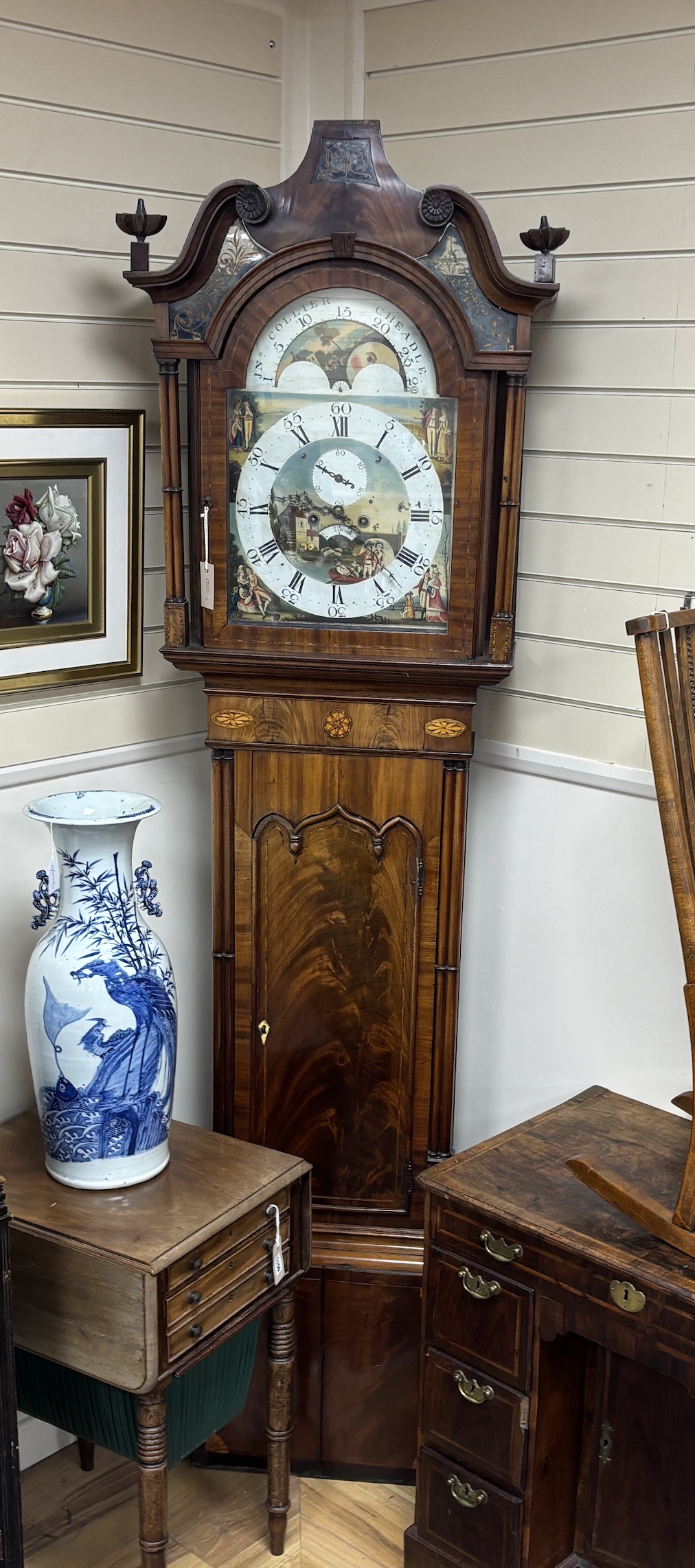 A Victorian North Country mahogany eight day longcase clock, the painted dial marked Collier, - Image 2 of 2