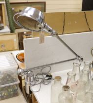 An Industrial style Anglepoise clamp lamp