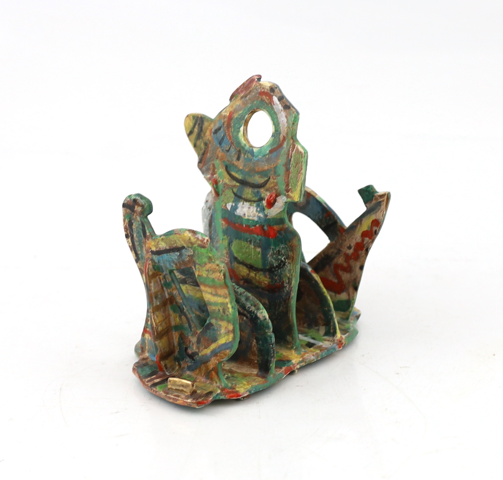 § Angus Suttie (1946-1993), a multi coloured glazed pottery toast rack, with five divisions, the - Image 2 of 4