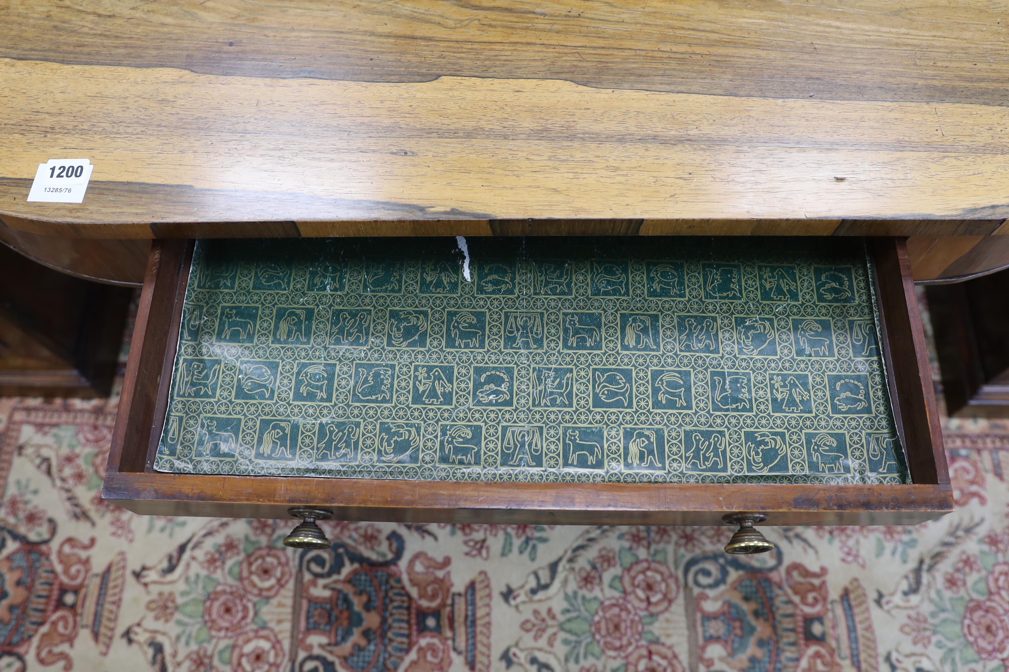 An early Victorian rosewood centre table, fitted with a single drawer, width 117cm, depth 58cm, - Image 3 of 4