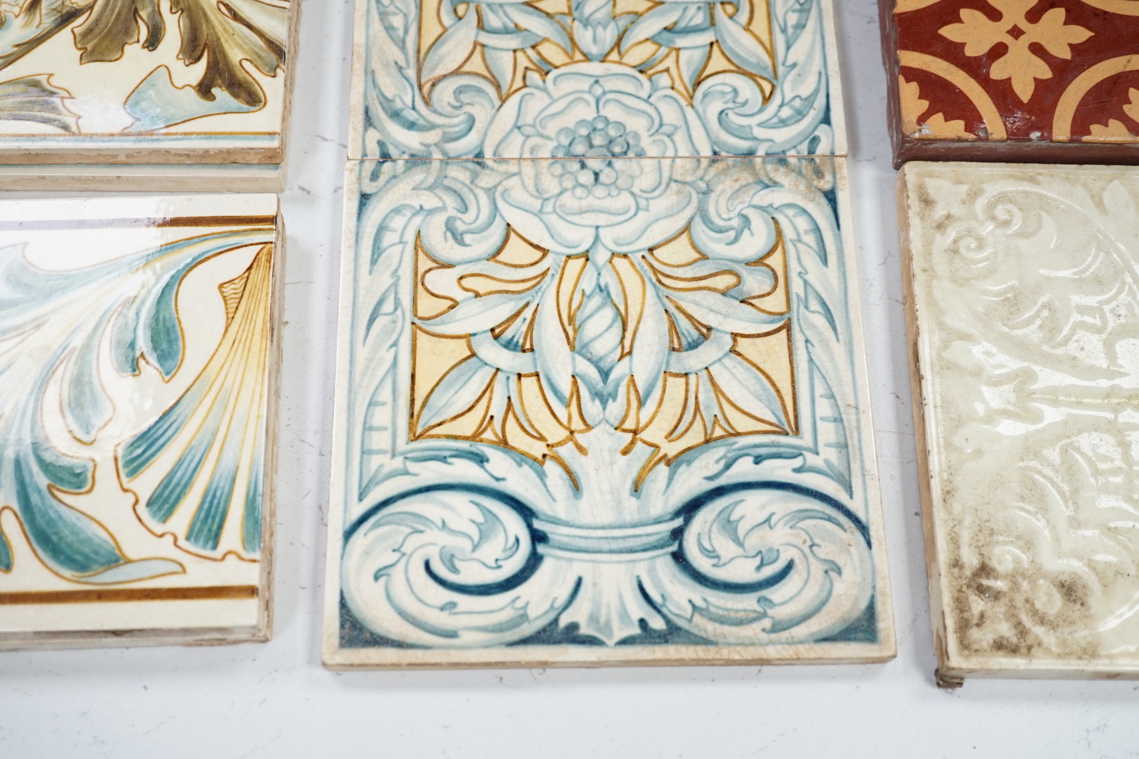 A quantity of various 19th century and later tiles including Mintons, William Brownfield etc, - Image 4 of 6