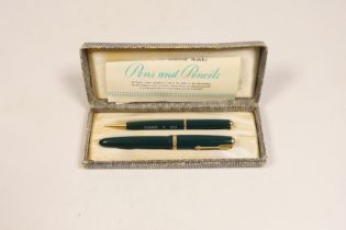 A cased Parker pen Duofold pen and pencil set
