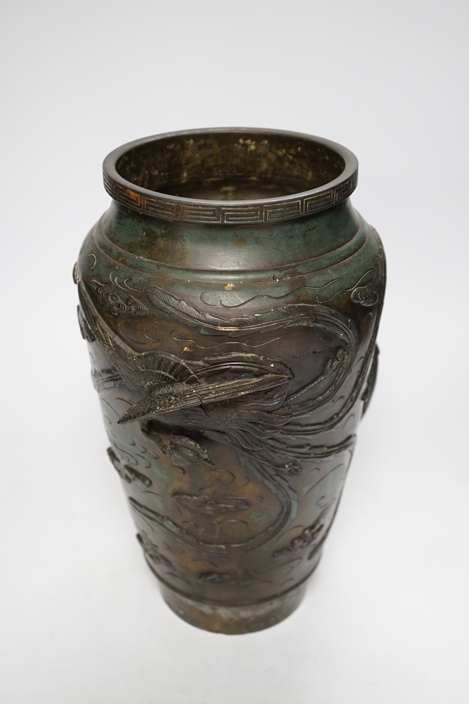 A Japanese bronze ‘dragon’ vase, early 20th century, 29cm - Image 4 of 5
