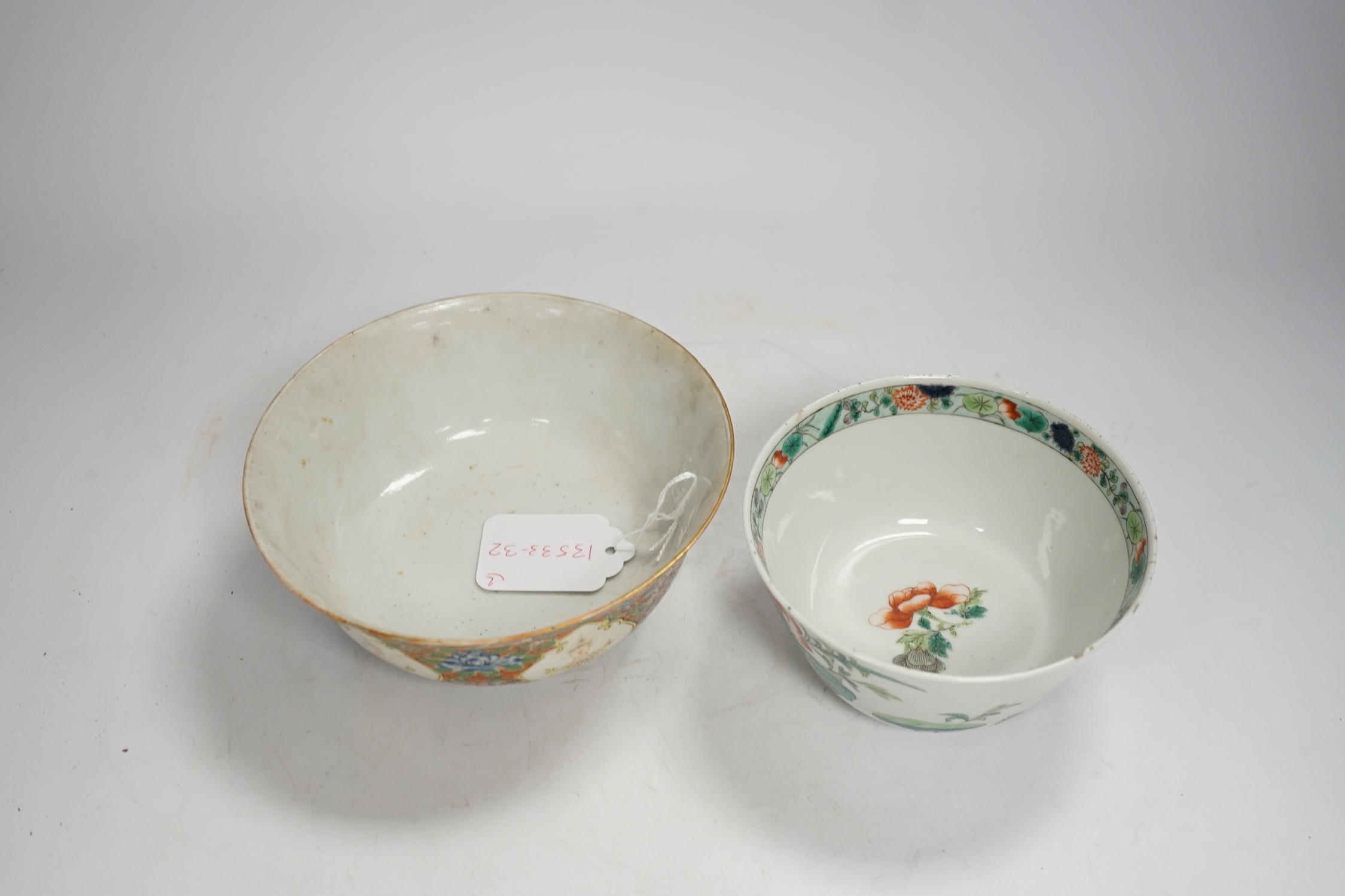 Two Chinese enamelled porcelain bowls, one for the Thai market, late Qing period, largest 16cm in - Image 5 of 10