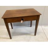 A George III style mahogany side table, width 91cm, depth 60cm, height 77cm