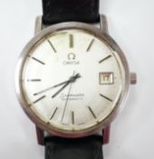 A gentleman's late 1970's stainless steel Omega Seamaster automatic wrist watch, on associated