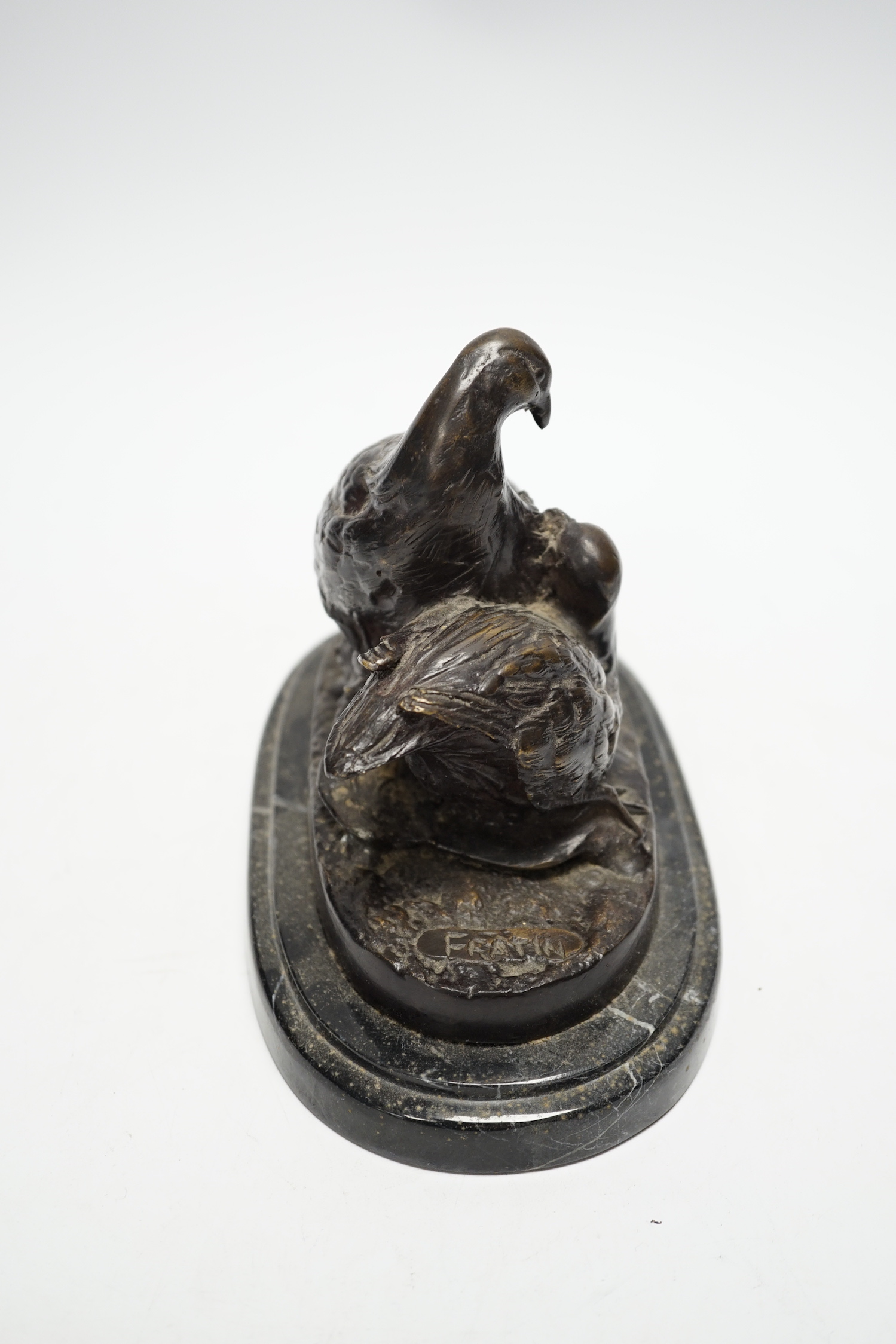 After Christopher Fratin (1801-1864) a bronze figure group of partridges, on marble base, 19cm wide - Image 4 of 6