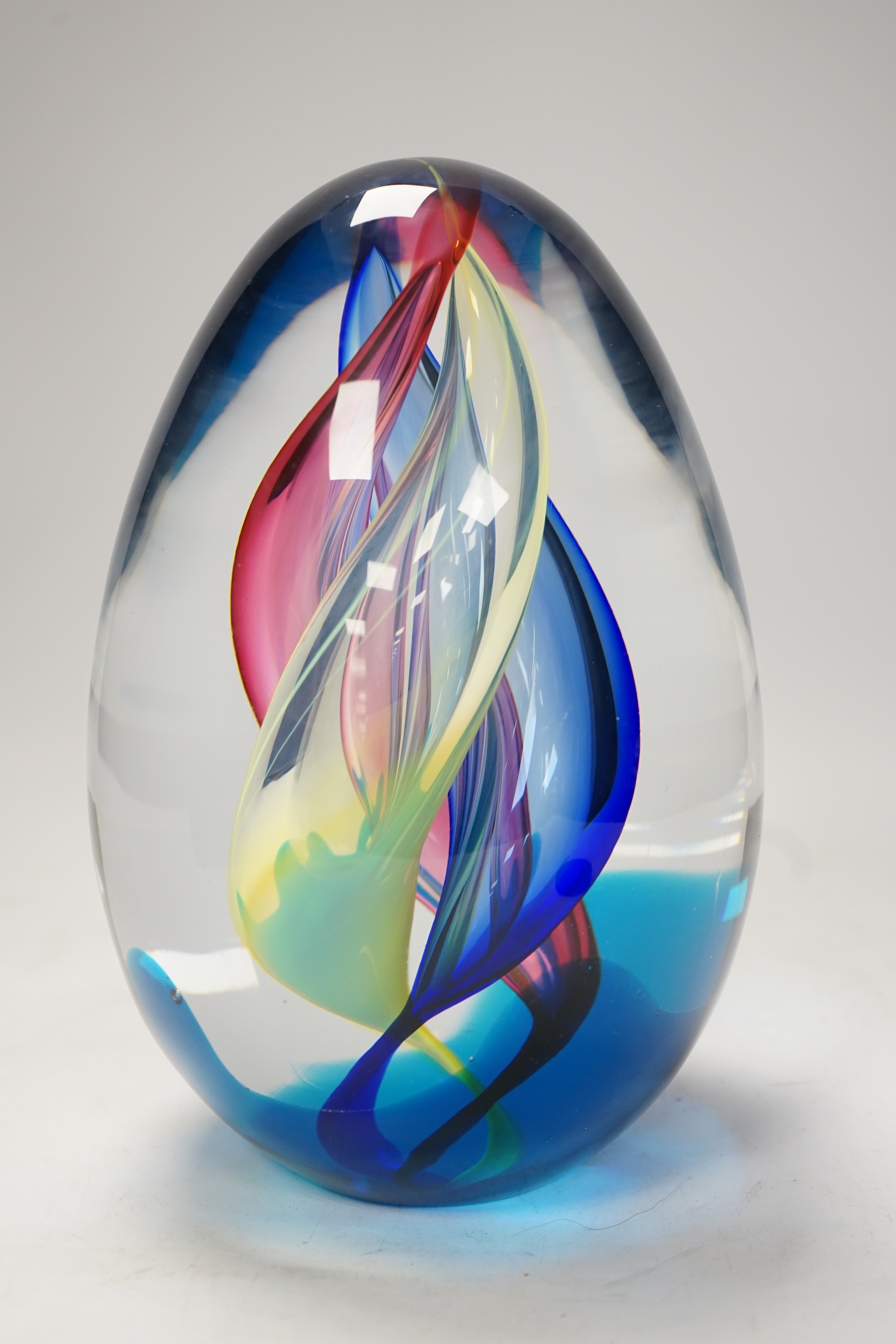 A large ARS, Murano glass egg shaped, marked ARS to base, signed Cammozzo Roberto, height 22cm - Image 6 of 6