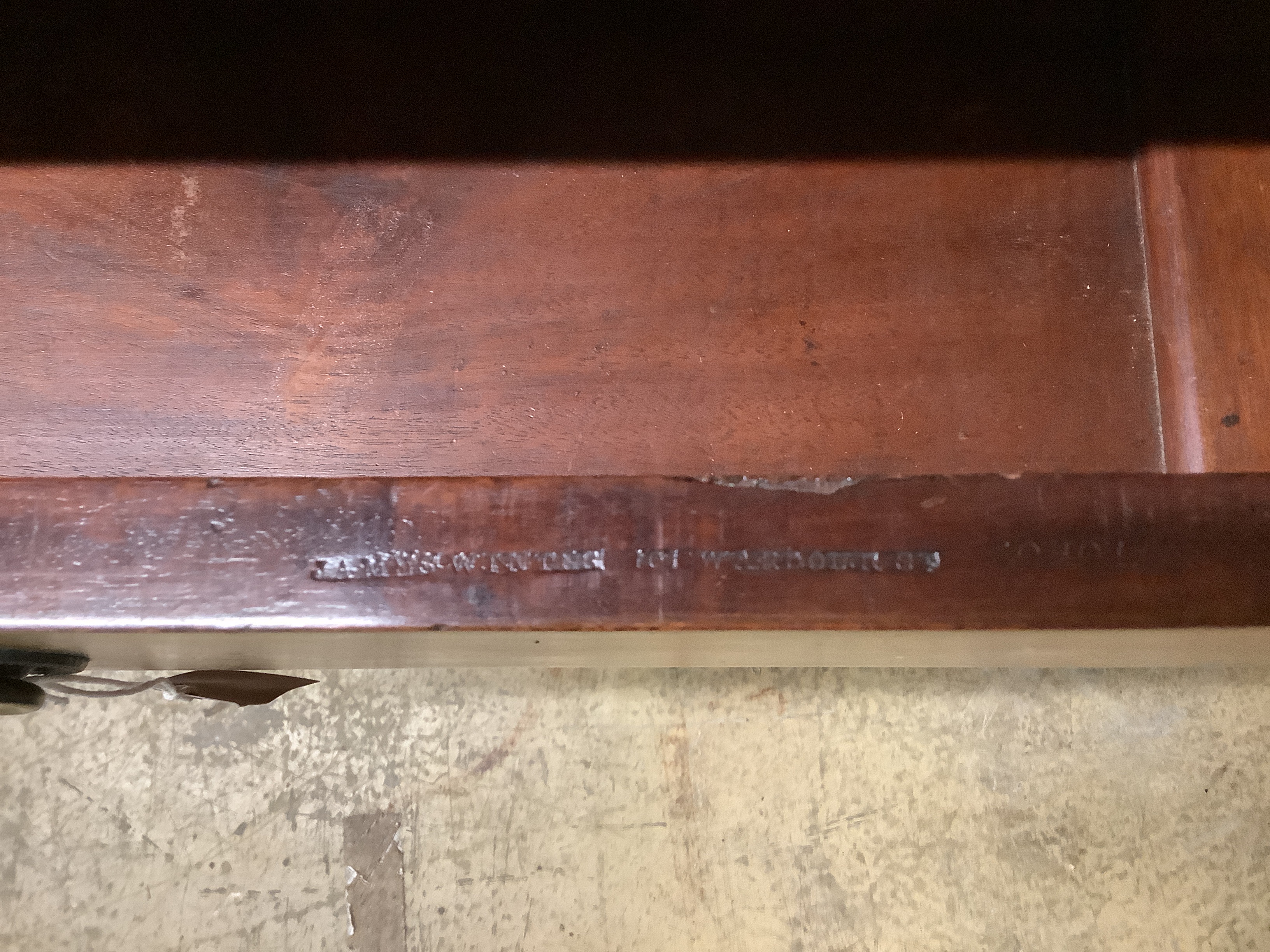 An early 19th century mahogany breakfront library bookcase stamped James Winter, Wardour St, - Image 2 of 2