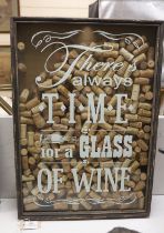 'It's alway time for a glass of wine' cork wall display