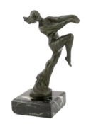 Max Le Verrier (1891-1973), a patinated metal car mascot 'Isa', modelled as a dancer in diaphanous