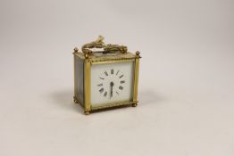 A brass carriage timepiece, 9cm