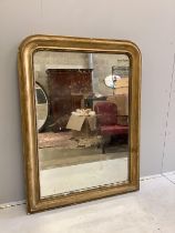 A 19th century Louis Philippe carved giltwood and composition wall mirror, width 100cm, height