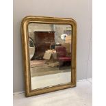 A 19th century Louis Philippe carved giltwood and composition wall mirror, width 100cm, height