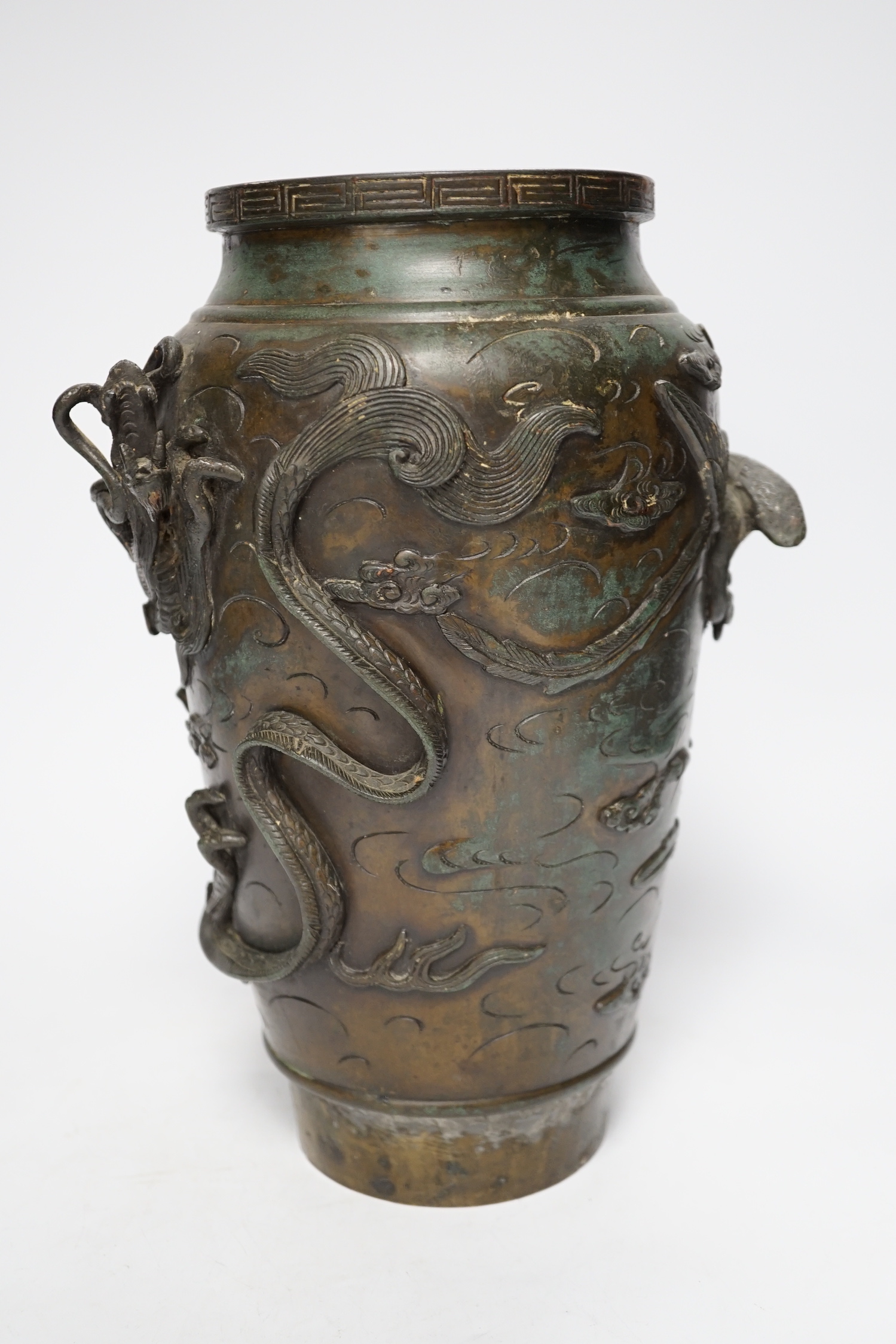 A Japanese bronze ‘dragon’ vase, early 20th century, 29cm - Image 2 of 5