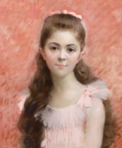 Jules-Charles Aviat (French, 1844-1931) 'Henriette', pastel on paper, signed and dated 1892 53 x