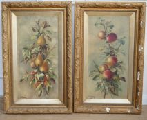 S. Whately, pair of oils on canvas, Still lifes of apples and pears, signed and dated 1903, 59 x