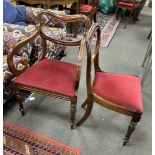 A set of six early Victorian rosewood dining chairs, two with arms