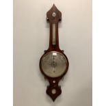 Fagioli & Sons, a large Victorian rosewood wheel barometer, height 117cm