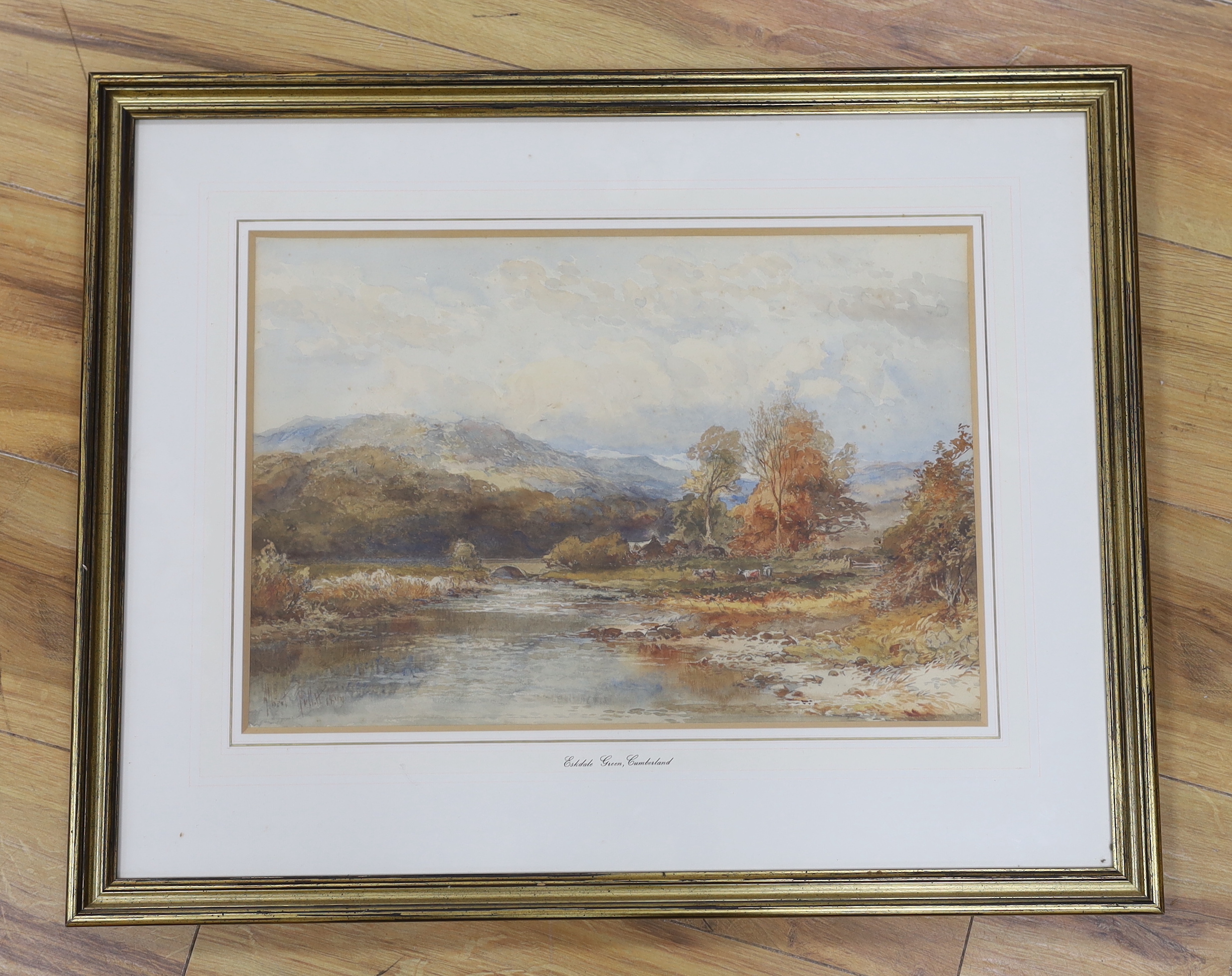 Albert Pollitt (1856-1926) watercolour, 'Eskdale Green, Cumberland', signed and dated 1899, 29 x - Image 2 of 3