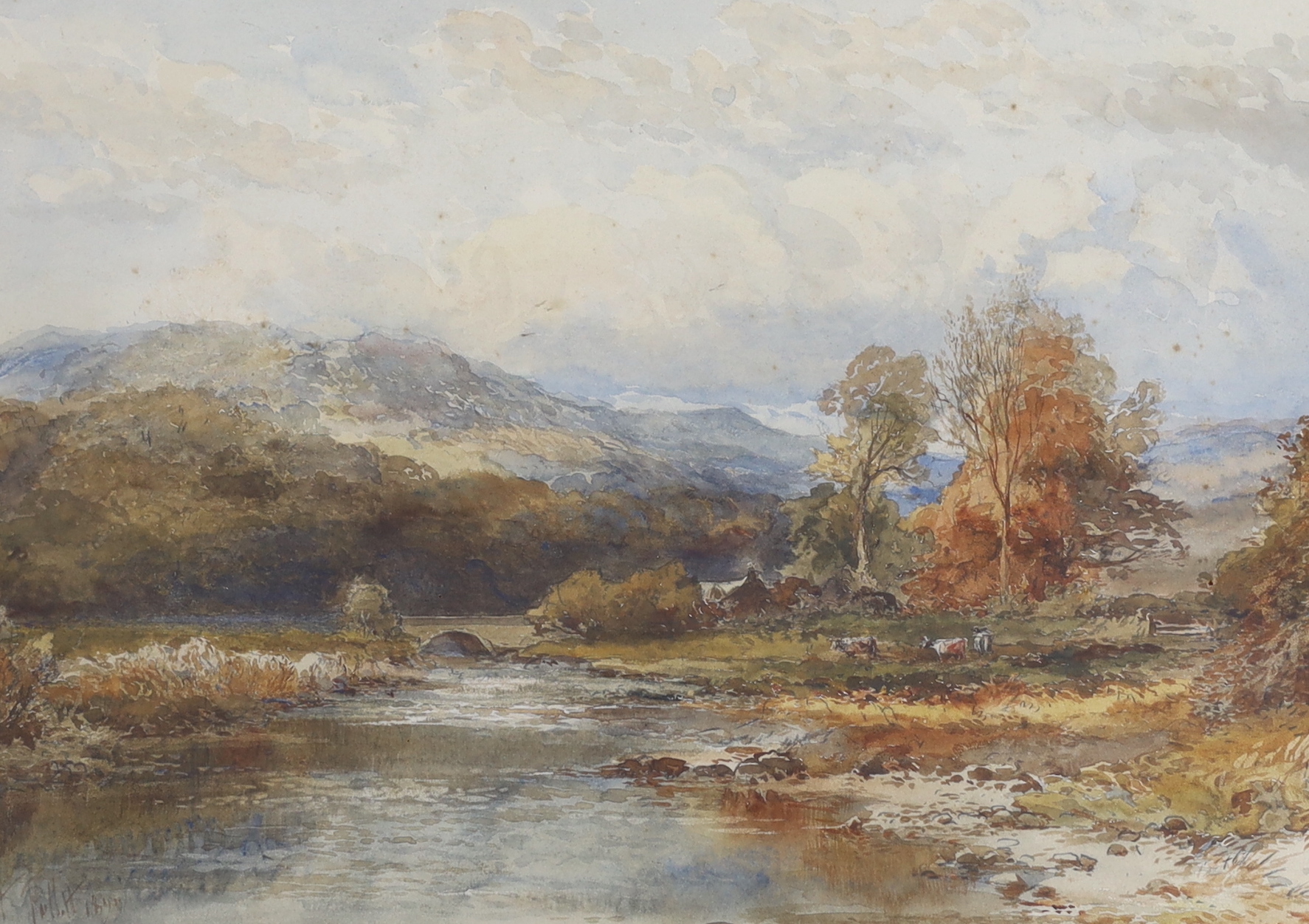 Albert Pollitt (1856-1926) watercolour, 'Eskdale Green, Cumberland', signed and dated 1899, 29 x