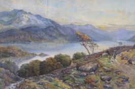 J.C.H. (19th C.), watercolour, Loch Venacher, Scotland, inscribed, 49 x 76cm, ornate gilt framed