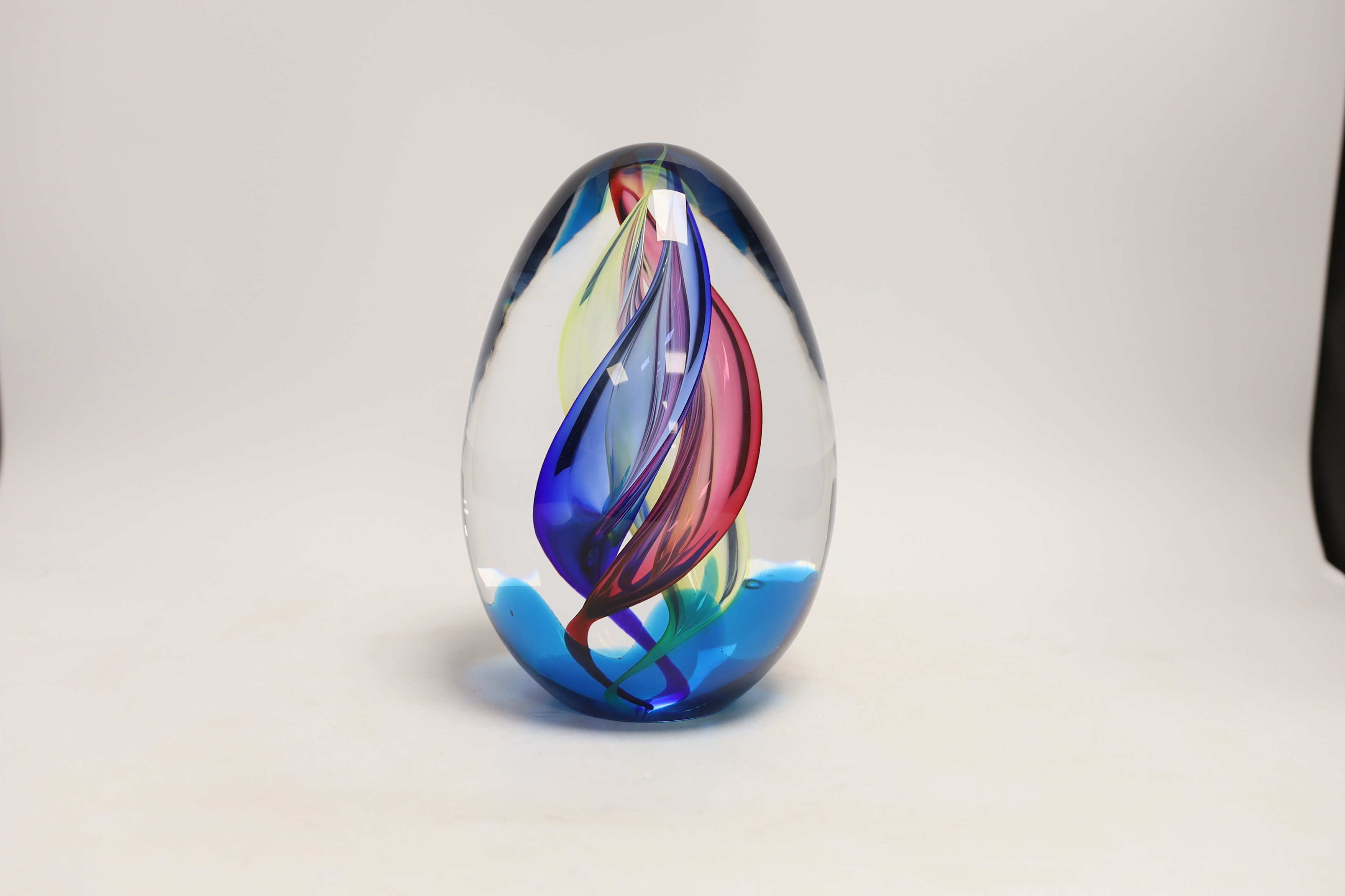 A large ARS, Murano glass egg shaped, marked ARS to base, signed Cammozzo Roberto, height 22cm - Image 2 of 6