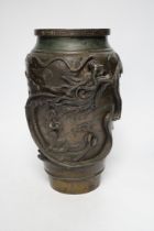 A Japanese bronze ‘dragon’ vase, early 20th century, 29cm