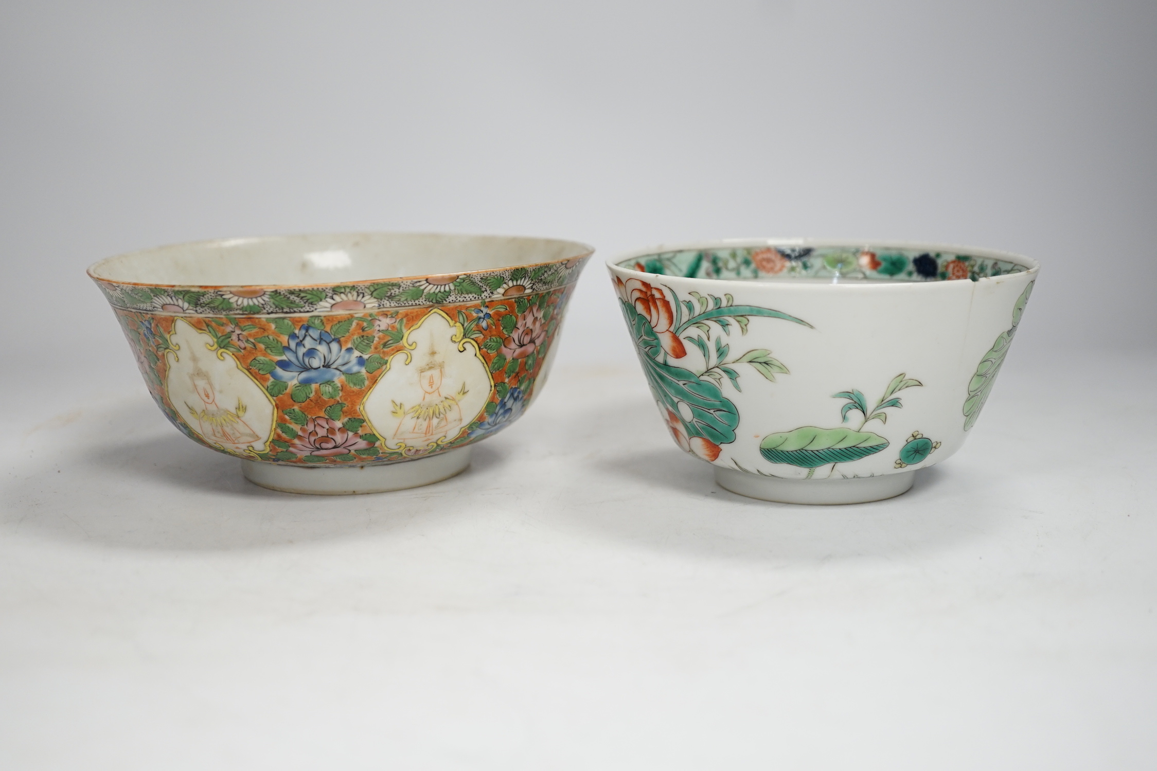 Two Chinese enamelled porcelain bowls, one for the Thai market, late Qing period, largest 16cm in - Image 4 of 10