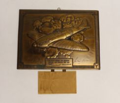 A World War Two bronzed calendar for 1941, signed Alex Henshaw, 32 x 30.5cm