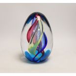 A large ARS, Murano glass egg shaped, marked ARS to base, signed Cammozzo Roberto, height 22cm