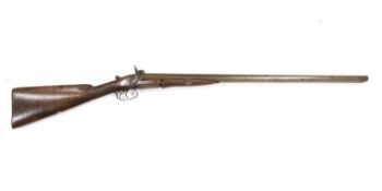 A double barrel pinfire shotgun by Wesley Richards with patent knuckle joint and top lever,