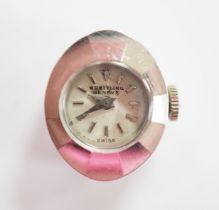 A lady's 18k white metal Breitling manual wind wrist watch, the case back numbered 5554, case