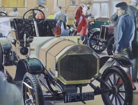 P.J. Ashmore, watercolour and gouache, Vintage Car Museum, signed and dated '61, 30 x 39cm,