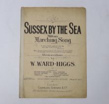 William Ward-Higgs, original sheet music to the County anthem of Sussex 'Sussex by the Sea', 1907