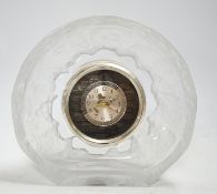 Hoya, a glass Japan timepiece, 28cm wide