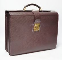 A Louis Vuitton brown leather briefcase, locked and marked, 42cm wide