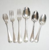 A large quantity of assorted Dutch 833 standard white metal flatware, comprising sixty eight
