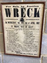 Two reproduction Cornish auction posters, width 37cm, height 52cm