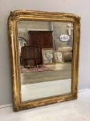 A 19th century French giltwood and composition wall mirror, width 94cm, height 118cm