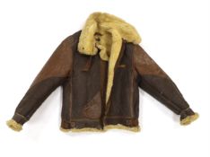 A United States Air Force Type B-3 sheepskin flying jacket, with label to collar reading; ‘Type B-
