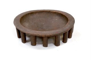 A Samoan or Fijian kava bowl on multiple feet, diameter 37cm, height 9cm