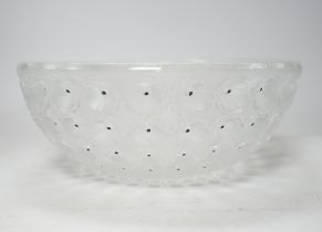 A Lalique Nemours pattern large centre bowl with box, signed to the base, 25cm in diameter