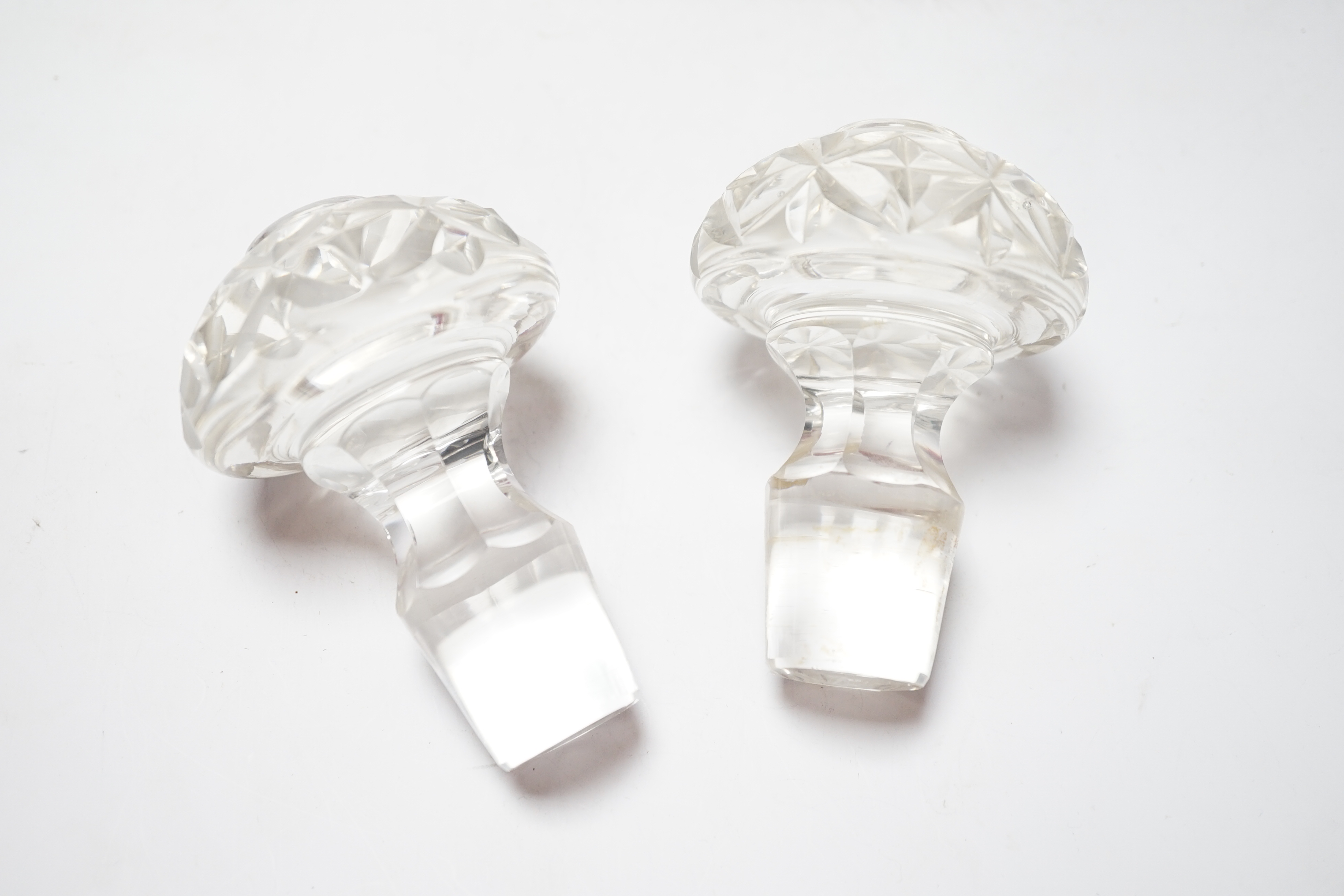 A pair of large Regency style cut glass magnum decanters and stoppers, 39cm high - Image 4 of 8