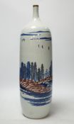 A Chinese tall porcelain bottle vase, inscribed with the artist’s name Lee Wei Ping, c.2005, 55cm