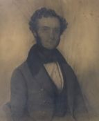 Regency School, charcoal, Portrait of a young gentleman, possibly Joseph John Harris (1799-1869), 35