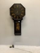 Benjamin Grafton, London, a chinoiserie lacquer tavern clock with octagonal dial, width 66cm, height