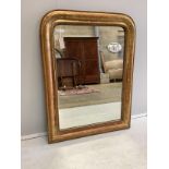 A 19th century French giltwood wall mirror, width 76cm, height 102cm